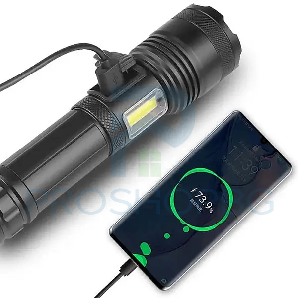 Мощен акумулаторен ръчен фенер BUL 2833 – 7 режима, Power Bank и зуум функция BUL 2833 е универсален LED фенер с висока мощност, съчетаващ здравина, многофункционалност и практичност в едно устройство.